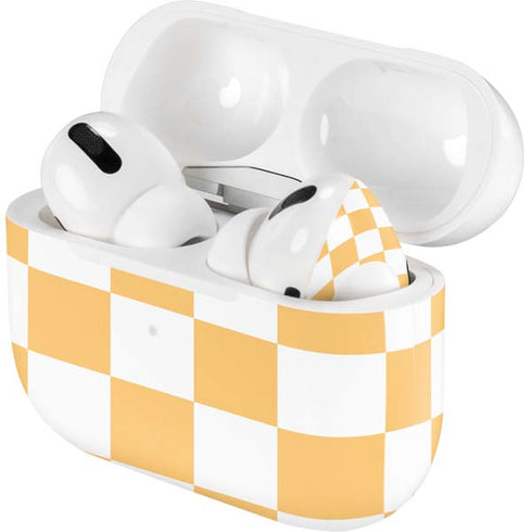 Yellow and White Checkerboard Apple AirPods Pro Skin